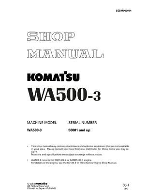 Preview of Komatsu WA500-3 Wheel Loader Service Manual
