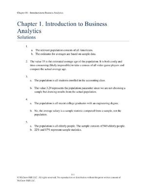 Preview of Solution Manual for Business Analytics 2nd Edition by James R. Evans