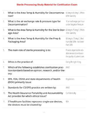 Preview of Sterile Processing Certification Exam 2026 – Comprehensive Study Material, Practice Questi