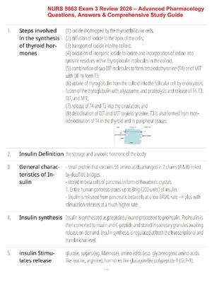 Preview of NURS 5663 Exam 3 Review 2026 – Advanced Pharmacology Questions, Answers & Comprehensive St