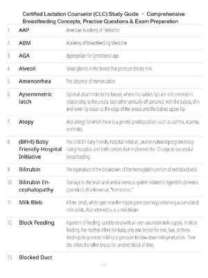 Preview of Certified Lactation Counselor (CLC) Study Guide – Comprehensive Breastfeeding Concepts, Pr