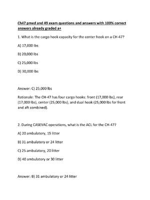 Preview of Ch47 pmed and 49 exam questions and answers with 100