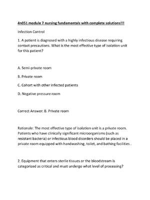 Preview of 4n051 module 7 nursing fundamentals with complete solutions