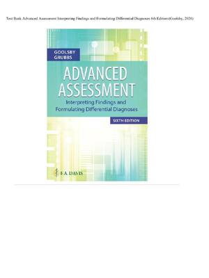 Preview of Test Bank Advanced Assessment Interpreting Findings and Formulating Differential Diagnoses