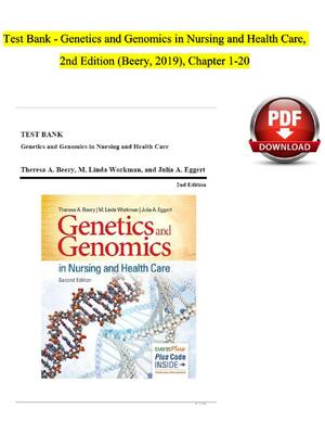 Preview image for TEST BANK For Genetics and Genomics in Nursing and Health Care 2nd Edition By Beery | All Chapters | Latest