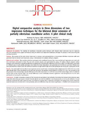 Preview of Digital comparative analysis in three dimensions of two impression techniques for the bila