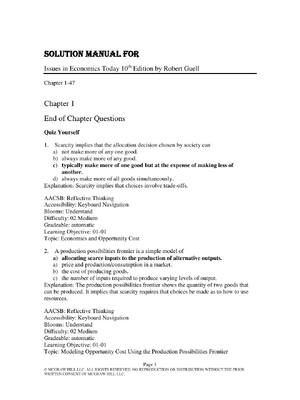 Preview of Solution Manual for Issues in Economics Today 10th Edition by Robert Guell Chapter 1-47