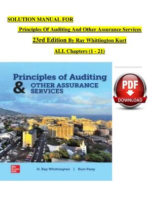 Preview of SOLUTION MANUAL FOR Principles Of Auditing And Other Assurance Services 23rd Edition By Ra