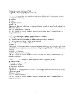 Preview of Test Bank For Business in Action 10th Edition By Courtland L. Bovee