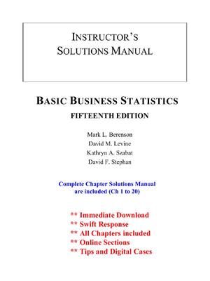 Preview of Solution Manual  For Basic Business Statistics, 15th Edition by Mark L. Berenson David M.