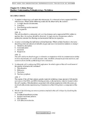 Preview of TEST BANK For Understanding Pathophysiology, 7th Edition By Huether