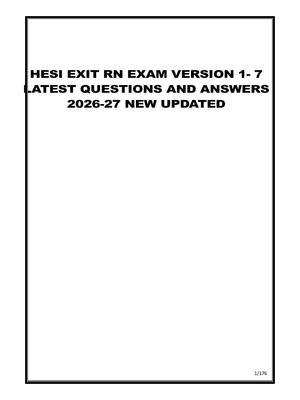 Preview image for HESI EXIT RN EXAM VERSION  LATEST QUESTIONS AND ANSWERS  2026-27 NEW UPDATED