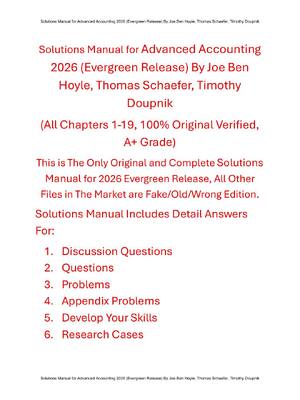 Preview of Advanced Accounting 2026 (Evergreen Release) By Joe Ben Hoyle, Thomas Schaefer, Timothy Do