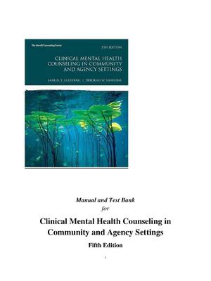 Preview of Solution Manual and Test Bank for  Clinical Mental Health Counseling in  Community and Age