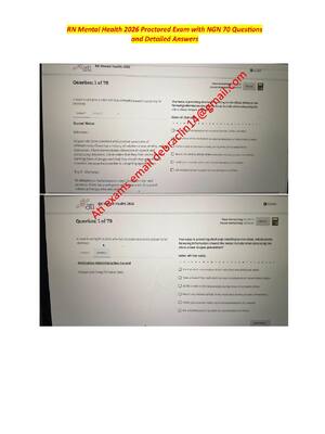 Preview of ATI RN Mental Health 2026 | Proctored Exam + Practice A and B | NGN Questions and Answers