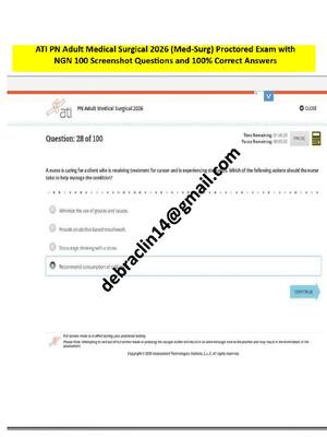 Preview of Latest ATI PN Adult Medical Surgical 2026 Proctored Assessment with NGN Questions and Answ
