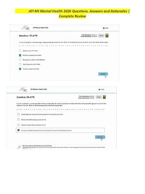 Preview of Updated ATI RN Mental Health 2026 Proctored Assessment with NGN Questions and Answers for
