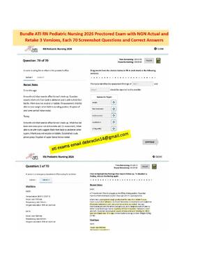 Preview of Latest CMS Pediatric Nursing 2026 Proctored Assessment with NGN Questions and Answers for