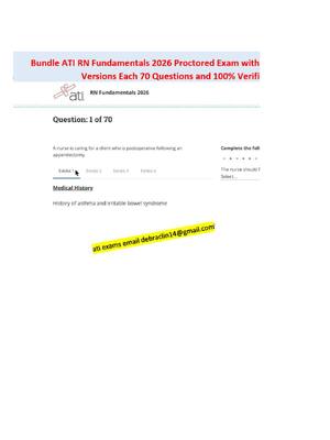 Preview of Genuine ATI RN Fundamentals 2026 Proctored Assessment with NGN Questions and Answers for 2
