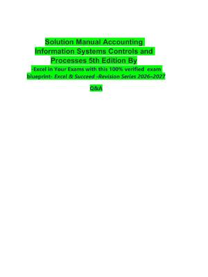 Preview of Solution Manual Accounting  Information Systems Controls and  Processes 5th Edition By -Ex
