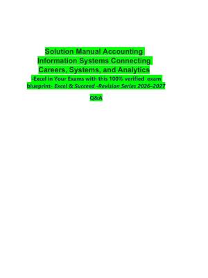 Preview of Solution Manual Accounting  Information Systems Connecting  Careers, Systems, and Analytic