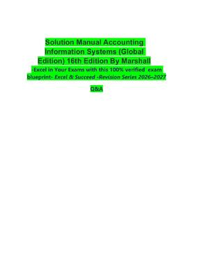 Preview of Solution Manual Accounting  Information Systems (Global  Edition) 16th Edition By Marshall