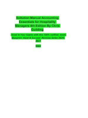 Preview of Soltution Manual Accounting  Essentials for Hospitality  Managers 4th Edition By Chris  Gu