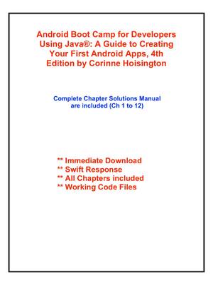 Preview of Solution Manual For Android Boot Camp for Developers  Using Java®: A Guide to Creating  Yo