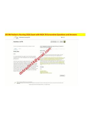 Preview of Newest ATI RN Pediatric Nursing 2026 Proctored Exam Bundle | All Actual and Retake Version