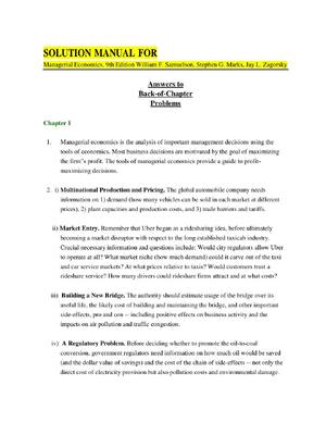 Preview of SOLUTION MANUAL FOR Managerial Economics, 9th Edition By William F. Samuelson, Stephen G.