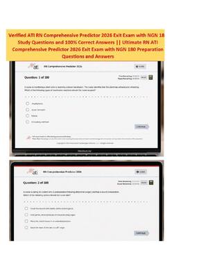 Preview of ATI RN Comprehensive Predictor 2026 Exit Exam with NGN 180 Questions and 100% Correct Answ