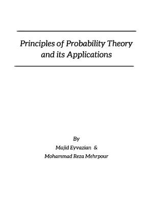 Preview of Solution Manual Principles of Probability Theory and its Applications by Majid Eyvazian, M
