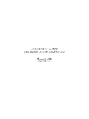 Preview of Solution Manual for Data Mining and Machine Learning: Fundamental Concepts and Algorithms