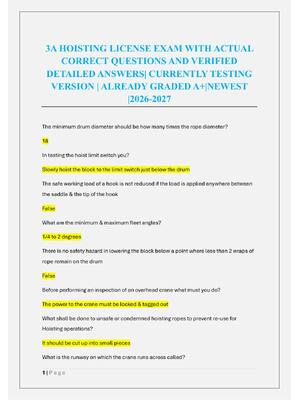 Preview of 3A HOISTING LICENSE EXAM