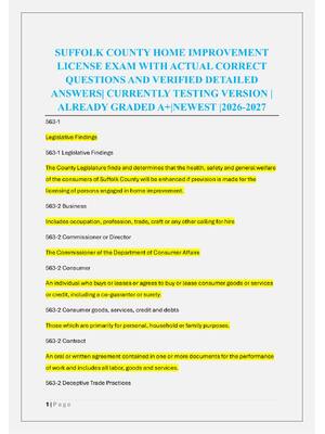 Preview of SUFFOLK COUNTY HOME IMPROVEMENT  LICENSE EXAM