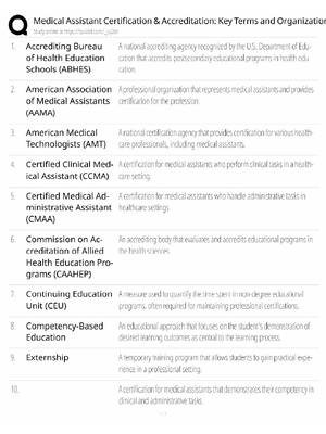 Preview of Medical Assistant / Certification & Accreditation / 2026 Update / Score 100% / Exam Prep S