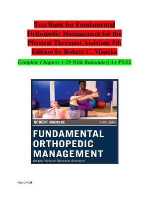 Preview of Test Bank for Fundamental Orthopedic Management for the Physical Therapist Assistant 5th E