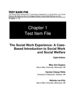 Preview of Test Bank For  The Social Work Experience A Case-Based Introduction to Social Work and Soc