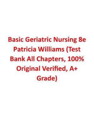 Preview image for Test Bank for Basic Geriatric Nursing, 8th Edition