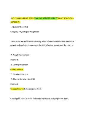 Preview of NCLEX-RN NURSING  2026 EXAM  fall  VERIFIED WITH CORRECT SOLUTIONS GRADED A+