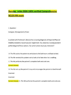 Preview of Nursing   nclex 2026 100% verified Comprehensive NCLEX-RN exam