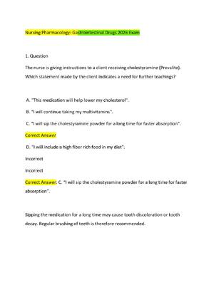Preview of Nursing Pharmacology Gastrointestinal Drugs 2026 Exam