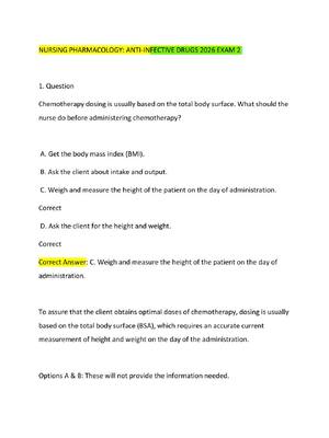 Preview of NURSING PHARMACOLOGY ANTI-INFECTIVE DRUGS 2026 EXAM 2