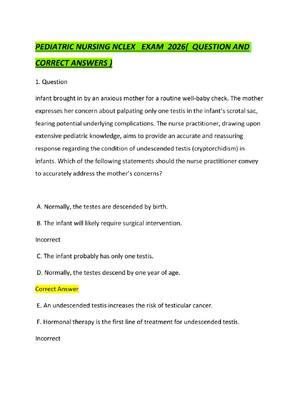 Preview of PEDIATRIC NURSING NCLEX   EXAM  2026