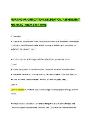Preview of NURSING PRIORITIZATION, DELEGATION, ASSIGNMENT NCLEX-RN  EXAM 2026 NEW