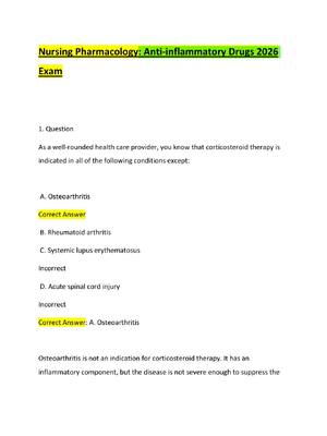 Preview of Nursing Pharmacology Anti-inflammatory Drugs 2026 Exam