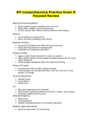 Preview of ATI Comprehensive Practice Exam B Focused Review