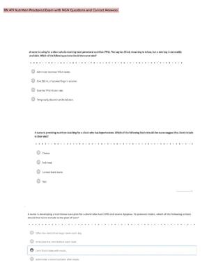 Preview image for ATI RN NUTRITION 2026 Proctored Exam Comprising NGN And All Questions and Answers