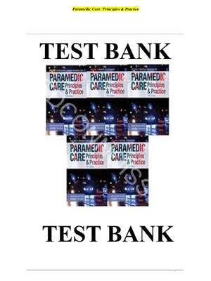 Preview of Test Bank For Paramedic Care: Principles & Practice, Volumes ( 1-5 ) 5th Edition by Bryan