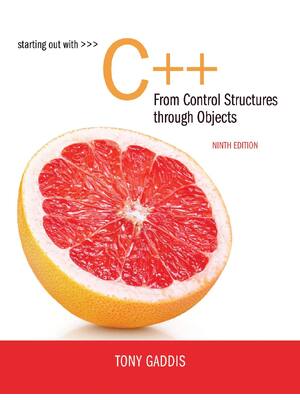 Preview of Starting Out with C++ from Control Structures to Objects 9th Edition By Tony Gaddis